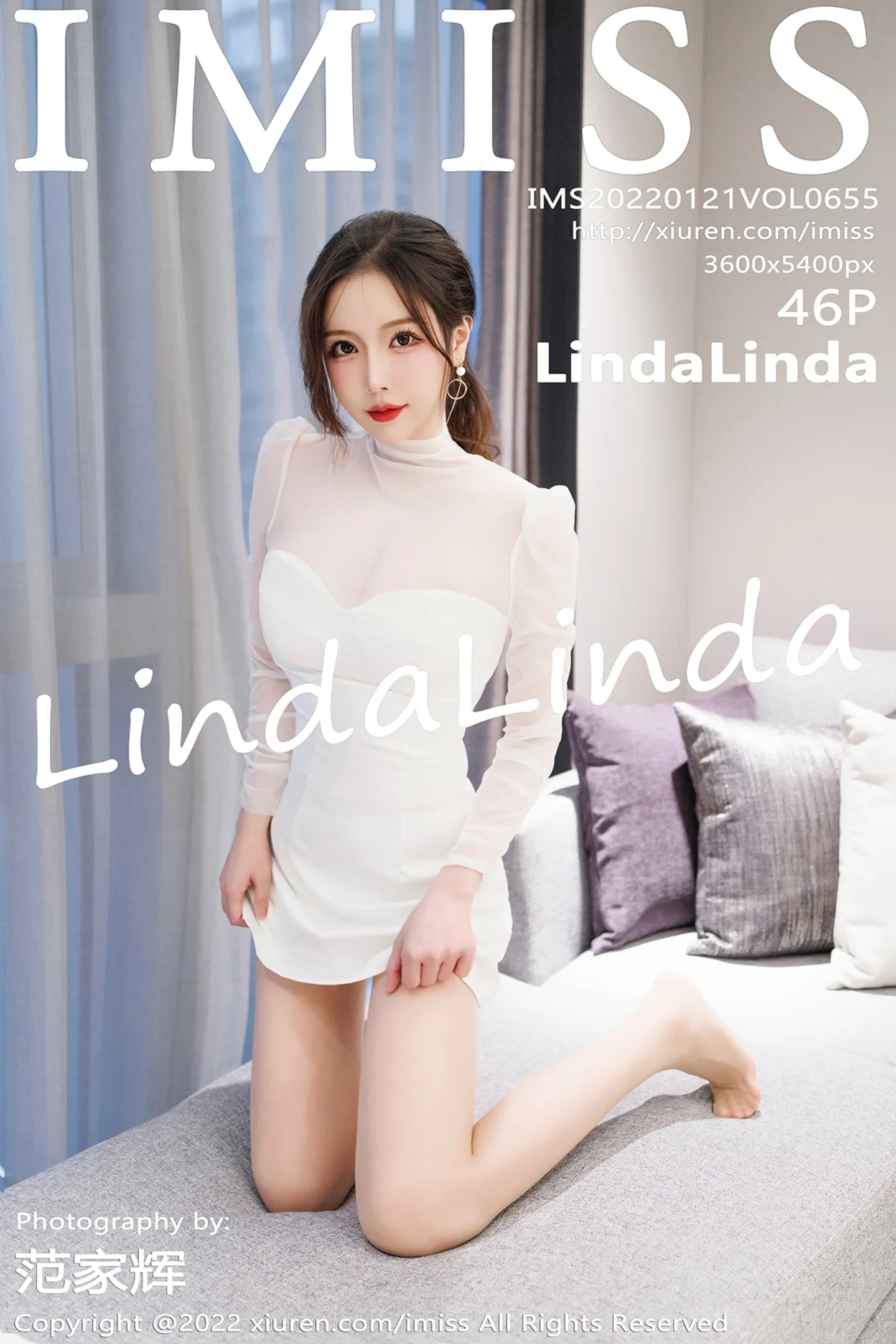 [IMISS爱蜜社]Vol.655_模特LindaLinda私房白色薄透连衣裙配肉丝裤袜秀丰满身材诱惑写真46P-秀人网 - XiuRen.Pro